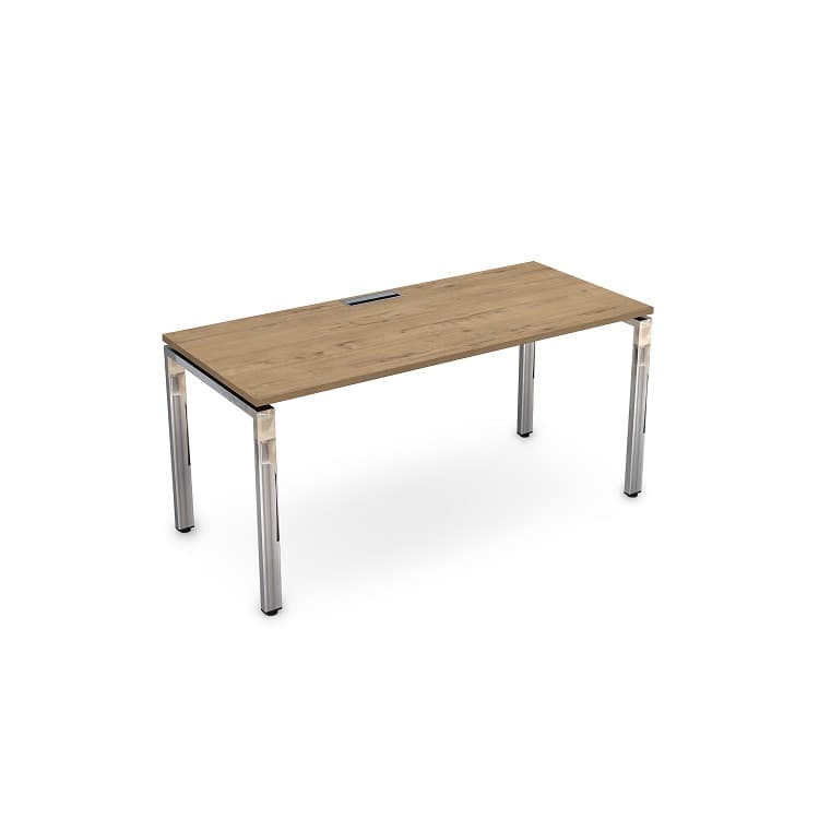Стол рабочий, прямолинейный АЛСАВ Gloss line НСР-П.004 teakwood/металл глянец