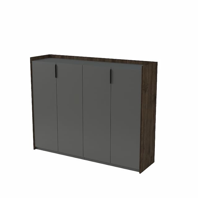 Шкаф средний двусоставной Алсав MAGNETIC 15ШДC.1401 (1768х460х1400) брауни/graphit