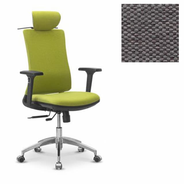 Кресло персонала Юнитекс Pulse B X/SL/3D/h ткань Bahama серая
