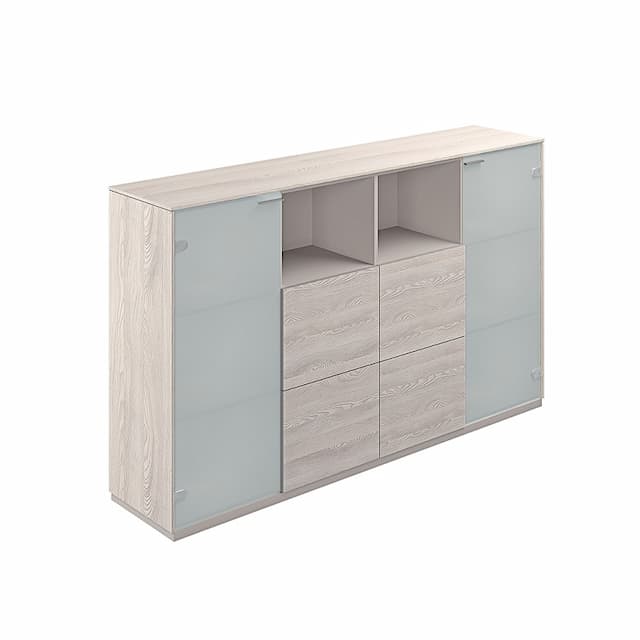 Шкаф средний со стеклом и ящиками Norden Атлас NZ-0316.YN.YN