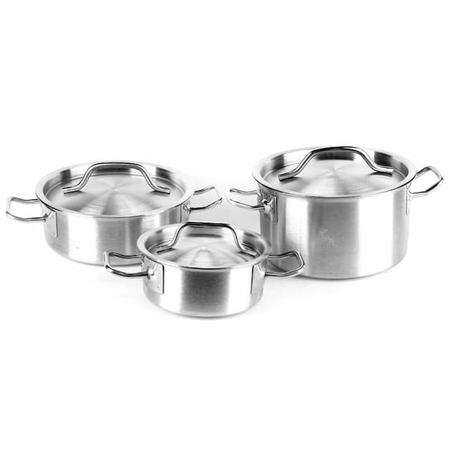 Кастрюля с тройным дном Gastrotop 140х55мм объем 0.85 л с двумя ручками, арт. 101602